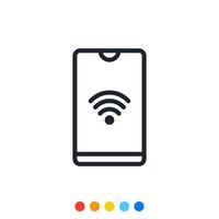 Minimal smartphone icon, Vector and Illustration.