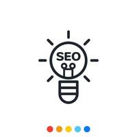 Search engine optimization bulb icon, Light bulb icon, Vector and Illustration.
