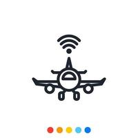 icono de avión piloto automático, icono de Internet de las cosas. vector