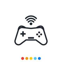 icono, vector e ilustración del controlador de juego inalámbrico.