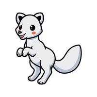 Cute little arctic fox cartoon standing vector