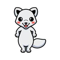 Cute little arctic fox cartoon standing vector