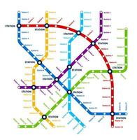 Metro, underground transport scheme map, plan vector