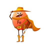 Cartoon ferrum or iron cowboy or ranger character vector