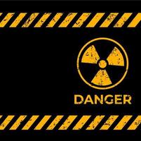 fondo de grunge de advertencia de radiación, riesgo biológico vector