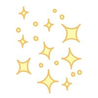 Stars and dots decorations set. Cartoon style. Hand drawn vector illustration isolated on white background.