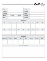 Golf log book interior template vector