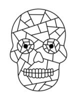 Skull coloring pages for beginners vector