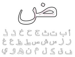 How to write arabic letters with tracing guide for kids vector