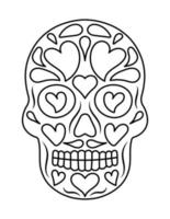 Skull coloring pages for kids vector