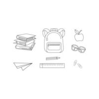 school objects isolated on white background vector