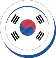 vector de bandera de corea del sur dibujado a mano, won de corea del sur