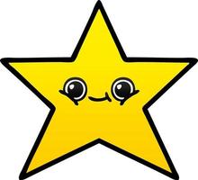 gradient shaded cartoon gold star vector