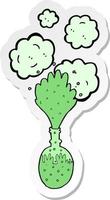 sticker of a cartoon chemical reaction vector