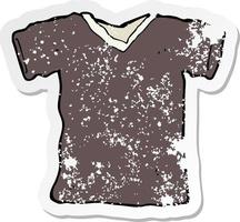 retro distressed sticker of a cartoon tee shirt vector