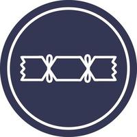 christmas cracker circular icon vector