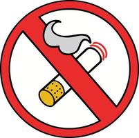 cute cartoon no smoking allowed sign vector