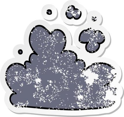 distressed sticker of a cartoon cloud