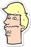 sticker of a cartoon nervous man vector