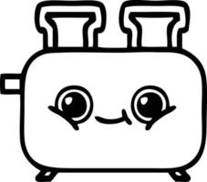 line drawing cartoon of a toaster vector