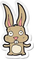 sticker of a cartoon rabbit vector