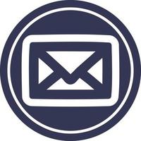 envelope letter circular icon vector