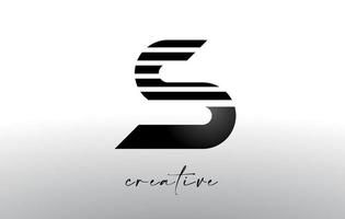 Lines Letter S Logo Design with Creative Lines Cut on half of The Letter vector