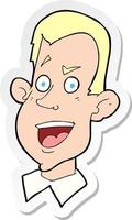 sticker of a cartoon male face vector