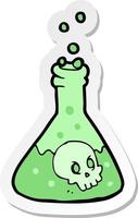 sticker of a cartoon spooky potion vector