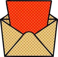 quirky comic book style cartoon letter and envelope vector