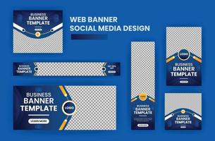 diseño de paquete de plantilla web de banner de negocios, banner de anuncios de portada de redes sociales, volante, tarjeta de invitación vector