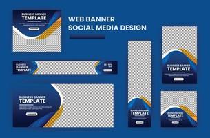 Business banner web template bundle design, Social Media Cover ads banner, flyer, invitation card vector