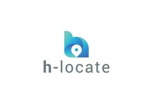 Letter h location pin 3d realistic logo vector