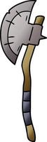 gradient cartoon doodle of a medievil axe vector