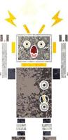retro illustration style cartoon malfunctioning robot vector