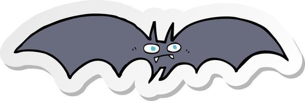 sticker of a cartoon vampire bat vector