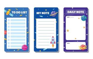 Cute Journal Template Outer Space Concept vector