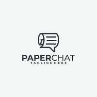 Paper Chat Logo Design Vector Icon, logo combination