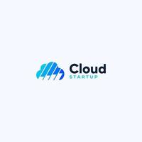 Simple and Elegant Cloud Data and Bar Chart logo designs vector