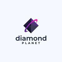 logo idea for mining crypto company, gem planet concept vector