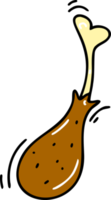 Doodle cartoon chicken leg png