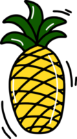 Doodle cartoon pineapple png