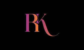 logotipo de la letra inicial rk. Plantilla de vector libre de diseño de logotipo de letra stock rk.