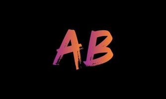 Initial Letter AB Logo. AB Brush Stock Letter Logo design Free vector template.