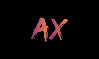 Initial Letter AX Logo. AX Brush Stock Letter Logo design Free vector template.