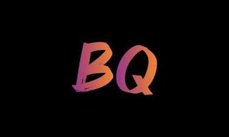 Initial Letter BQ Logo. BQ Brush Stock Letter Logo design Free vector template.