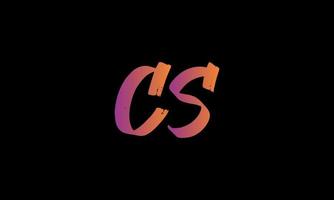 logotipo de la letra inicial cs. Plantilla de vector libre de diseño de logotipo de carta de stock de pincel cs.