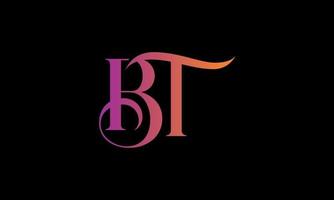 Initial Letter BT Logo. BT Stock Letter Logo Design Free vector template.