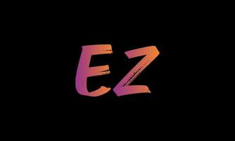 Initial Letter EZ Logo. EZ Brush Stock Letter Logo design vector