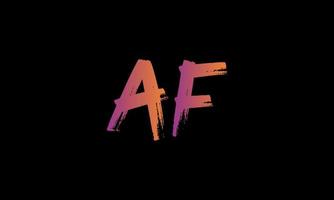 Initial Letter AF Logo. AF Brush Stock Letter Logo design Free vector template.